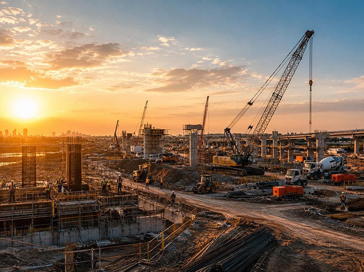 Industrial complex with silos supporting government tender-based material procurement